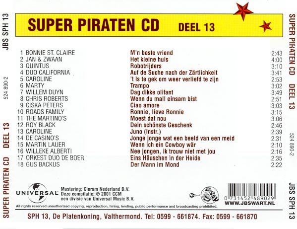 Super Piraten Cd Deel 13 : Back